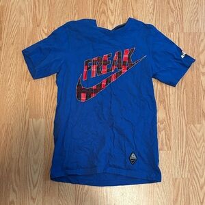 Nike Royal Blue 'Freak' Graphic Short-Sleeve Tee